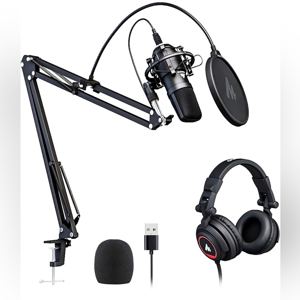MAONO Microphone with Studio Headphone Set